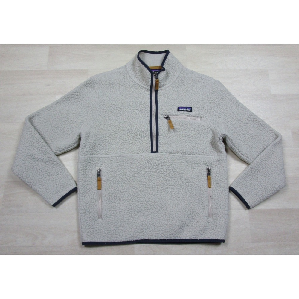 Patagonia Retro Pile Marsupial Fleece Pullover Womens (S) Pelican Cream 22835